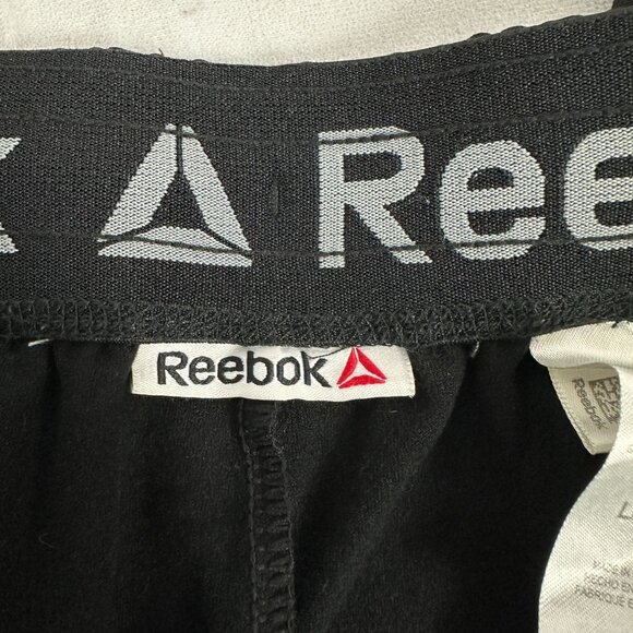 Reebok Mens Black Athletic Track Pants Size Large Elastic Waist Lightweight - Picture 4 of 9